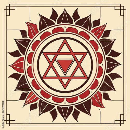 Star of David vector icon: a religious symbol illustration for Jewish design