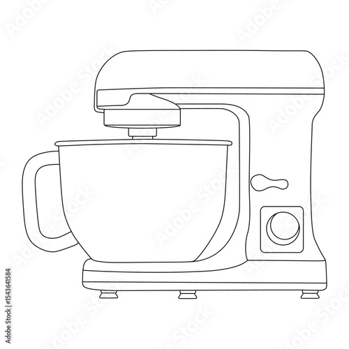 Electric Stand Mixer line art vector design. Electric Stand Mixer outline illustration design.
