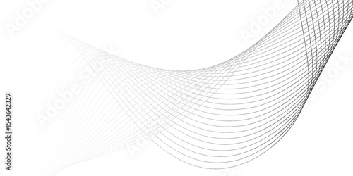 Technology abstract lines on white background. Frequency sound wave, twisted curve lines with blend effect.