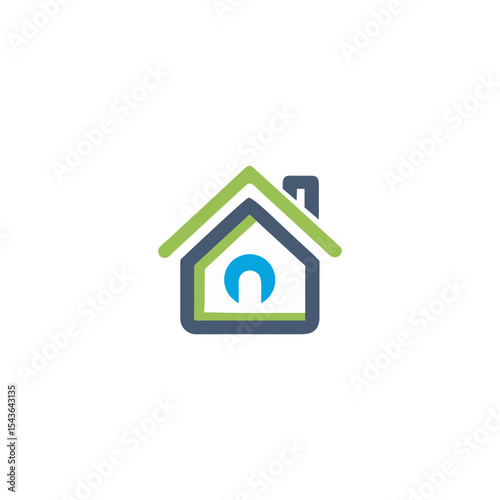 Classic American Farmhouse Different American houses icon Vector thin line icon suburban American houses.