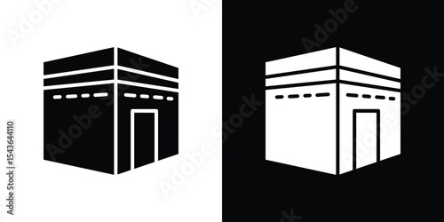 Kaaba icon collection. line stroke icon. EPS 10