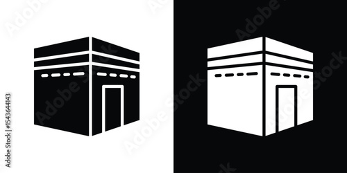 Kaaba icon collection. line stroke icon. EPS 10