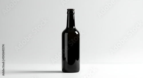 a glass bottle, a dark colored beverage, a minimalist still life, moody lighting, dramatic shadows, high contrast, cinematic, 4k, dslr, professional photography
