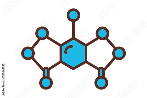 acid molecule icon silhouette on white background