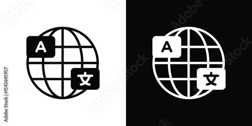 Language icon collection. line stroke icon. EPS 10