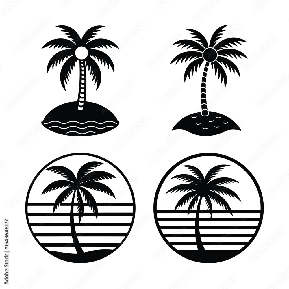 Fototapeta premium vector set of tropical beach icons