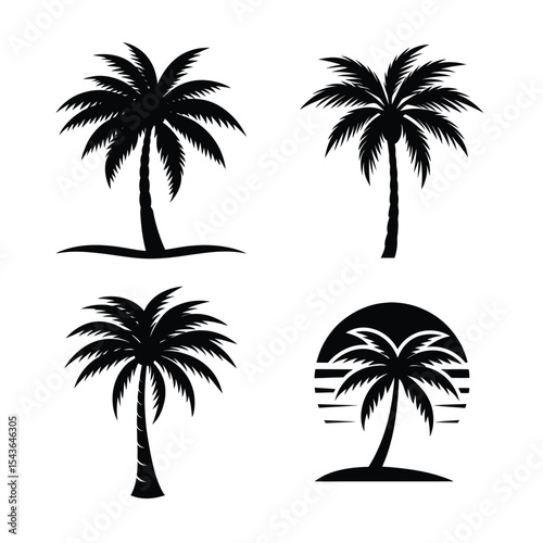 vector set of tropical beach icons
