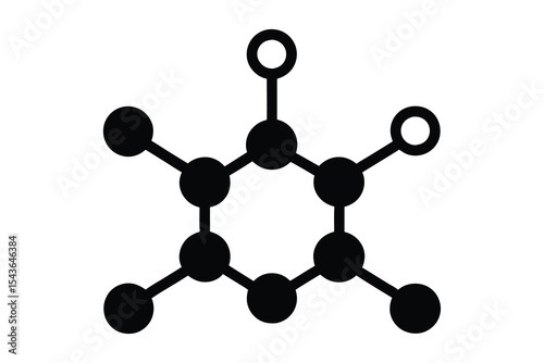 acid molecule icon silhouette on white background