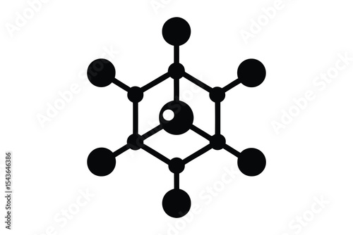 acid molecule icon silhouette on white background