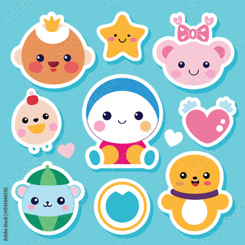 Cute Kawaii Baby Stickers Collection