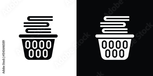 Laundry basket icon collection. line stroke icon. EPS 10