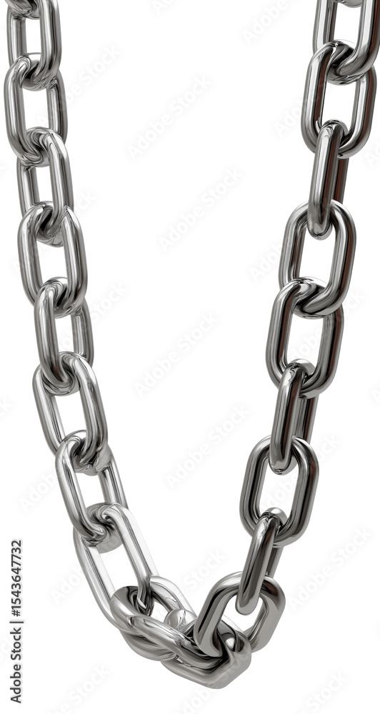 Sturdy Metal Chain for Security and Industrial Use on isolated background, generative ai Sturdy Metal Chain for Security and Industrial Use on isolated background, generative ai