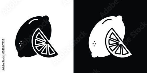 Lemon icon collection. line stroke icon. EPS 10