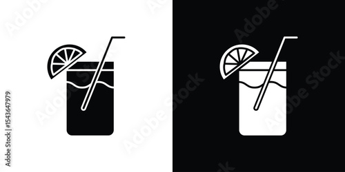 Lemonade icon collection. line stroke icon. EPS 10