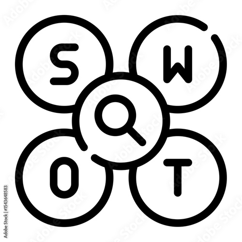 swot analysis line icon
