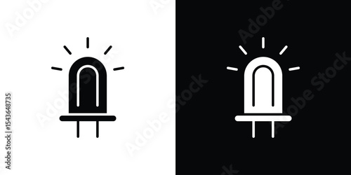 Light emitting diode icon collection. line stroke icon. EPS 10
