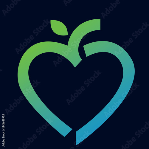 Green heart logo vector design template