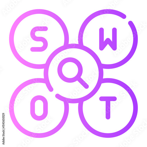 swot analysis gradient icon