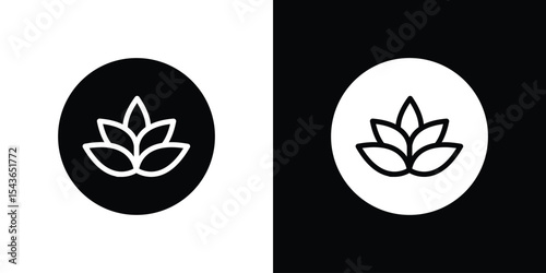 Lotus flower icon collection. line stroke icon. EPS 10