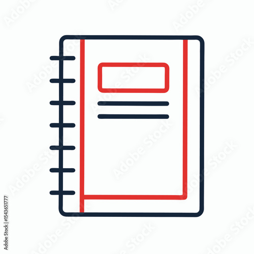 Clipboard with Red Pen Vector Icon Representing Note Taking, Writing, or Task Management Isolated on White Background
