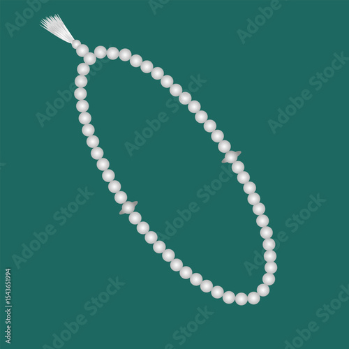 Tasbih or prayer beads vector icon illustration