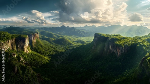 Expansive landscape of the Chiribiquete National Park’s dense rainforest canopy