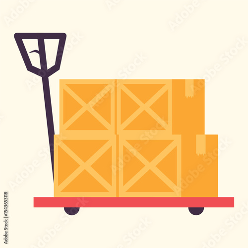 Illustration of an Warehouse Box Trolley