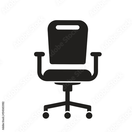 Office Chair Vector Icon Representing Workplace Seating or Office Furniture Isolated on White Background
