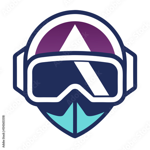Abstract ski goggles and helmet logo design