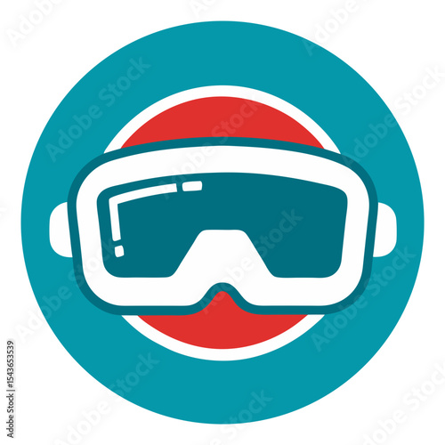 Ski goggles icon winter sports equipment symbol