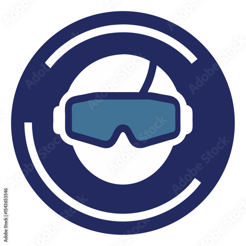 Ski goggles icon winter sports safety symbol