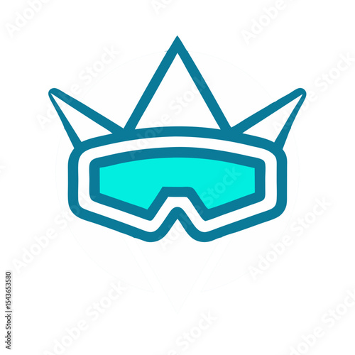 Abstract snow goggles icon winter sports design