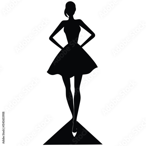 silhouette of a fashion diva with shopping bags