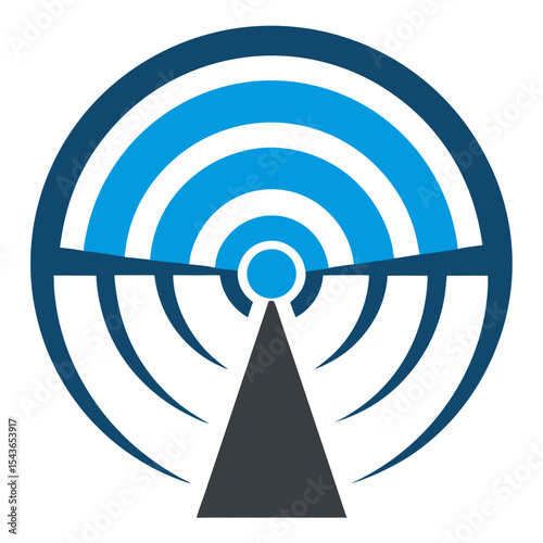 Abstract wireless signal transmission icon
