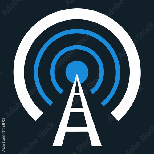 Communication tower wireless signal transmission icon