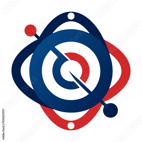 Abstract atom design element red blue