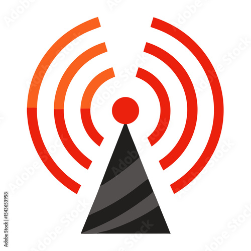 Abstract wifi signal tower icon illustration