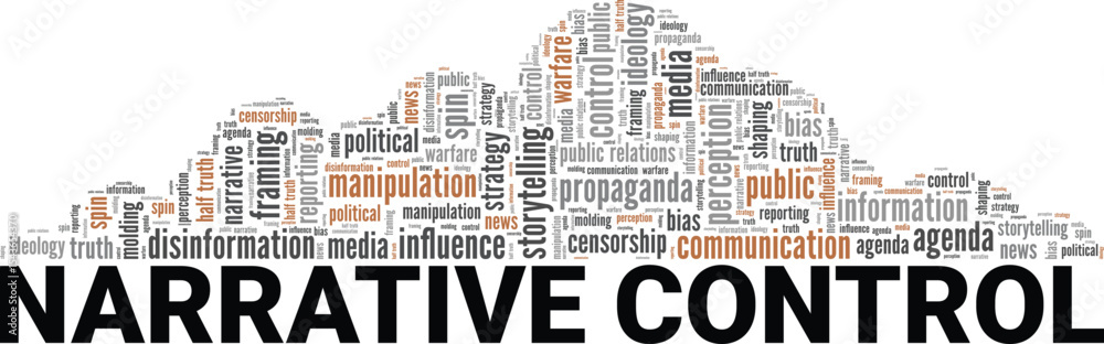 Фотография Narrative Control word cloud conceptual design isolated on white background