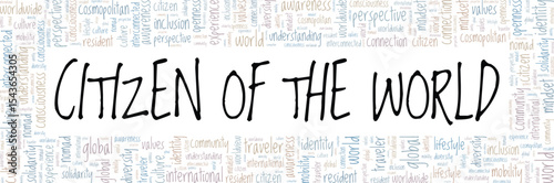 Citizen of the World word cloud conceptual design isolated on white background.