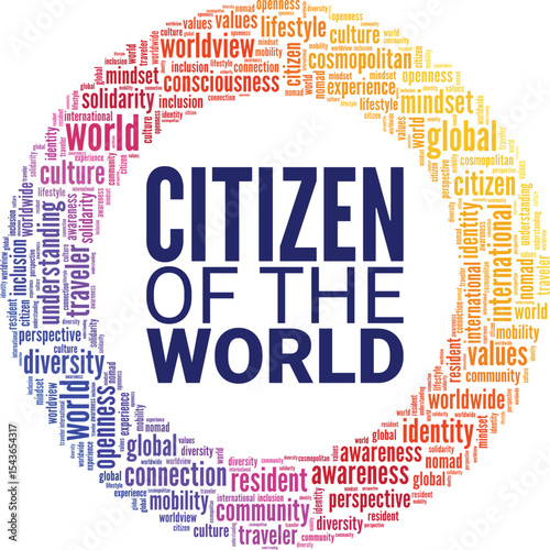 Citizen of the World word cloud conceptual design isolated on white background.