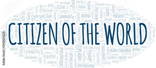 Citizen of the World word cloud conceptual design isolated on white background.