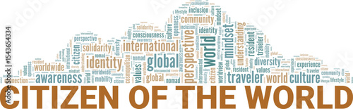 Citizen of the World word cloud conceptual design isolated on white background.