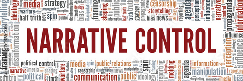 Narrative Control word cloud conceptual design isolated on white background.