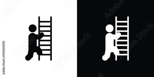 Man climbing icon collection. line stroke icon. EPS 10