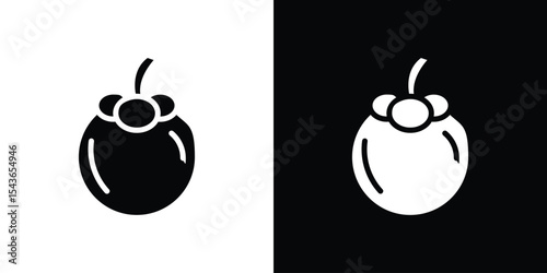 Mangosteen icon collection. line stroke icon. EPS 10