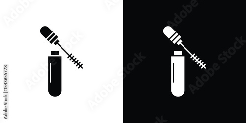 Mascara brush icon collection. line stroke icon. EPS 10