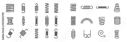 Curated collection of various spring shapes and designs for creative project inspiration in a minimalist style