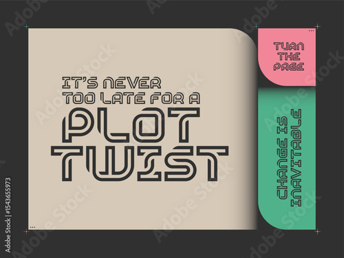 Vector lettering poster with motivational text quote and geometric design elements