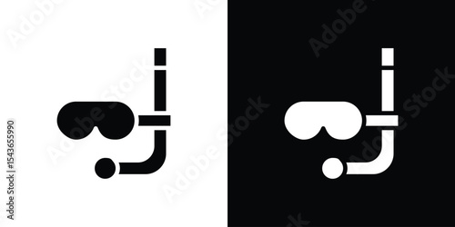 Mask snorkel icon collection. line stroke icon. EPS 10