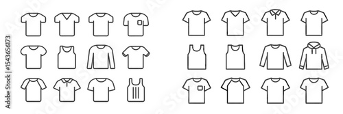 Collection of various shirt designs displayed in a neat grid format showcasing different styles and cuts suitable for casual wear